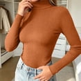 thumbnail image 2 of Liuinsasek Womens Turtleneck Sweater Solid Color Winter Base Layer Knitwear Slim Pullover Trendy Basic Versatile Clothing, 2 of 8