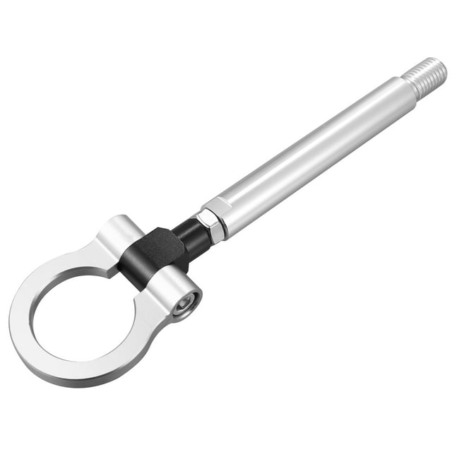 Delantero Parachoques Remolque Remolque Gancho Anillo Remolque Aluminio Aleación Tono plateado