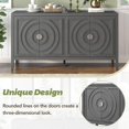 thumbnail image 5 of Storage Cabinet, Farmhouse Buffet Sideboard with Adjustable Shelves, Atumon Storage Cabinet with 4 Circular Groove Doors, Heavy Duty Cabinet Furniture for Living Room Kitchen Dining Room, Gray, 5 of 10