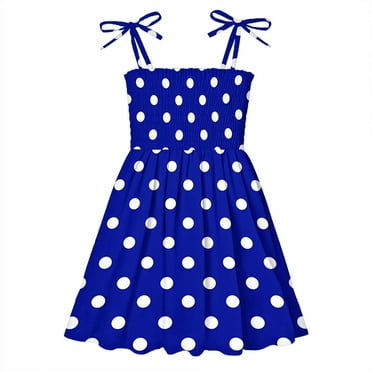 QTOCIO Toddler Girls Dresses, Baby Girl Summer Clothes, Kids Baby Girls Dress Beach Dresses Casual Sleeveless Princess Summer Dress, Blue, 2 Years