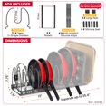 thumbnail image 4 of Better Things Home 12+ Expandable Pan And Pot Lid Organizer Rack For Cabinet, Pot Lid Holder Pot Organizers Inside Cabinet, Pots And Pans Organizer Under Cabinet (Dark Grey, Pan & Bakeware), 4 of 5