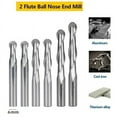thumbnail image 3 of 6mm shank Solid Carbide Spiral 2 Flutes Ball Nose End Mill Cutter Engraving Bit, 3 of 5
