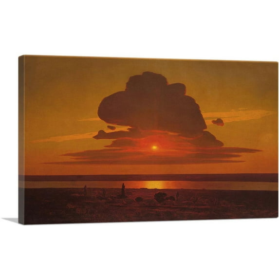 ARTCANVAS Red Sunset On The Dnieper 1905 Canvas Art Print by Ilya Repin - Size: 26" x 18" (1.50" Deep)