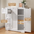 thumbnail image 5 of Kitchen Pantry Storage Cabinet with 4 Drawers & Doors, Floor Storage Cabinet with Adjustable Shelf & Anti-Tip Hardware, Buffet Sideboard Coffee Bar Cabinet for Kitchen, Bathroom, Living Room, White, 5 of 10