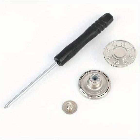 6pcs Silvery Adjustable Jeans Buttons – No-Sew Waist Tighteners for Pants, Skirts & Denim, Reusable Quick Fit