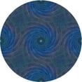 thumbnail image 1 of Ahgly Company Machine Washable Indoor Round Transitional Blue Area Rugs, 6' Round, 1 of 7