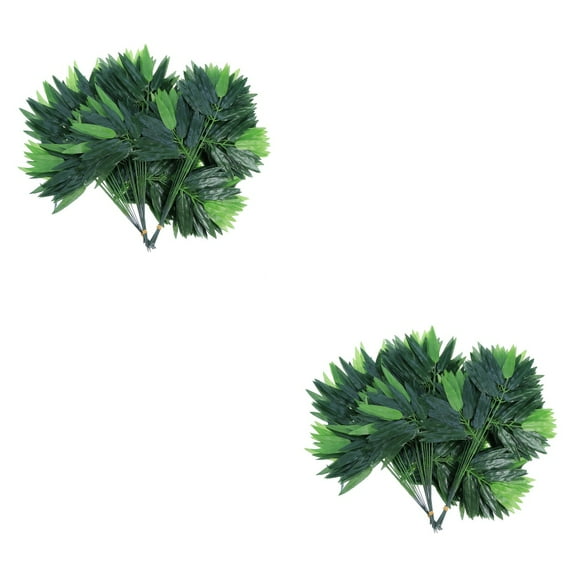 Masteelf 50 Pcs Artificial Green Bamboo Leaves Fake Green Plants Greenery Leaves Caliduct Decor for Home Hotel Office (Green)