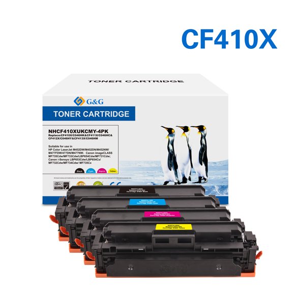 G&G Compatible Toner Cartridgefor CF410X LaserJet Pro M452nw MFP M477fdn BCMY 4-Pack