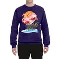 thumbnail image 2 of Wild Bobby, Flamingo Love Print, Animal Lover, Unisex Crewneck Graphic Sweatshirt, Purple, XX-Large, 2 of 4