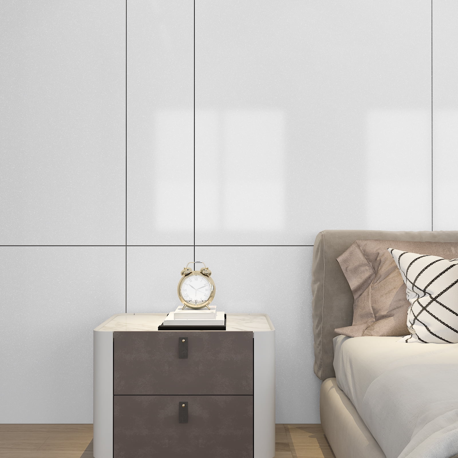 CRE8TIVE Glossy White Wallpaper Peel and Stick Wallpaper for Bedroom 24