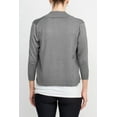 thumbnail image 6 of Esperanza Open Front 3/4 Sleeve Cropped Rayon Cardigan-GREY / XL, 6 of 19