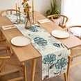 thumbnail image 4 of Retro Farm Blue Flowers Butterfly Table Runner-72 Inch Long Country Floral on Letter Table Runners Linen Burlap Tablerunner for Kitchen Dining Room Holiday Party, 4 of 9