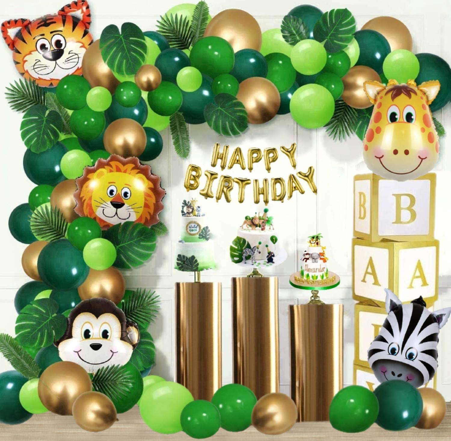 Party Supplies Balloons Tableware Theme Jungle Safari Party Decorations 