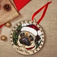 thumbnail image 4 of Customized Pug Stained Glass Sun Catcher, Pug Ornament, Pug Christmas Keepsake, Pug Christmas Hanging Decor. oULaYN (Pug 9), 4 of 5