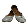 thumbnail image 2 of Silver Zari Punjabi Jutti For Women Handmade Shoes Designer Jutti Ethnic Flat Flip Flops Shoes US 10 / EURO 42, 2 of 5