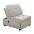 thumbnail image 6 of Single sofa bed without armrests, soft teddy fabric texture, skin-friendly, built-in USB charging port, side storage pocket, adjustable backrest, suitable for small apartment living rooms or studies, 6 of 10