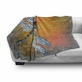 thumbnail image 3 of Dragonfly Soft Flannel Fleece Throw Blanket, Bird Like Bugs Flying on Orange Marigold Abstract Geometrical Digital Backdrop, Cozy Plush for Indoor and Outdoor Use, 50" x 60", Multicolor, by Ambesonne, 3 of 6