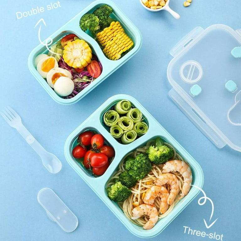 Eco Friendly Stackable Bento Box Lunch Box for Adults and Kids Dishwasher  and Microwave Safe 3 Dividers 
