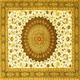 thumbnail image 1 of Ahgly Company Machine Washable Indoor Square Medallion Yellow Traditional Area Rugs, 6' Square, 1 of 4