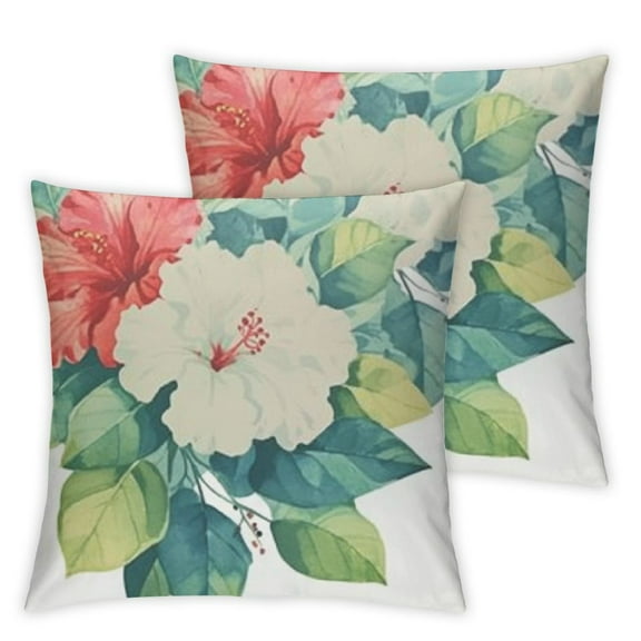 Indoor/Outdoor Floral Print Poly Filled Throw Pillow, Multi