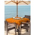 thumbnail image 2 of Outdoor Tablecloth with Umbrella Hole and Zipper, Christmas Gnomes Square Table Cloth 60x60 Inch Waterproof Tablecloth, Winter Xmas Snowflakes Textured Orange Picnic Table Cover for Patio Camping, 2 of 7