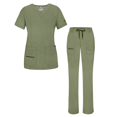 thumbnail image 2 of Adar Pro Heather Breakthrough Plus Scrub Set For Women - Enhanced V-Neck Top & Multi Pocket Pants, 2 of 8