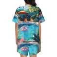 thumbnail image 3 of Lsque Tropical Poolside Relaxation Women's Short-Sleeved Pajama Set - 2 Piece Soft and Lightweight Sleepwear Set-XX-Large, 3 of 9
