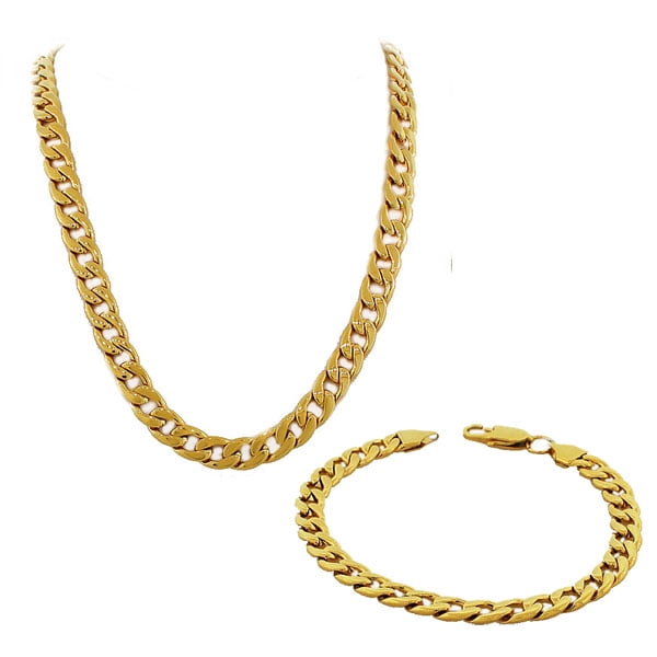 Stainless Steel Yellow Gold-Tone Mens 