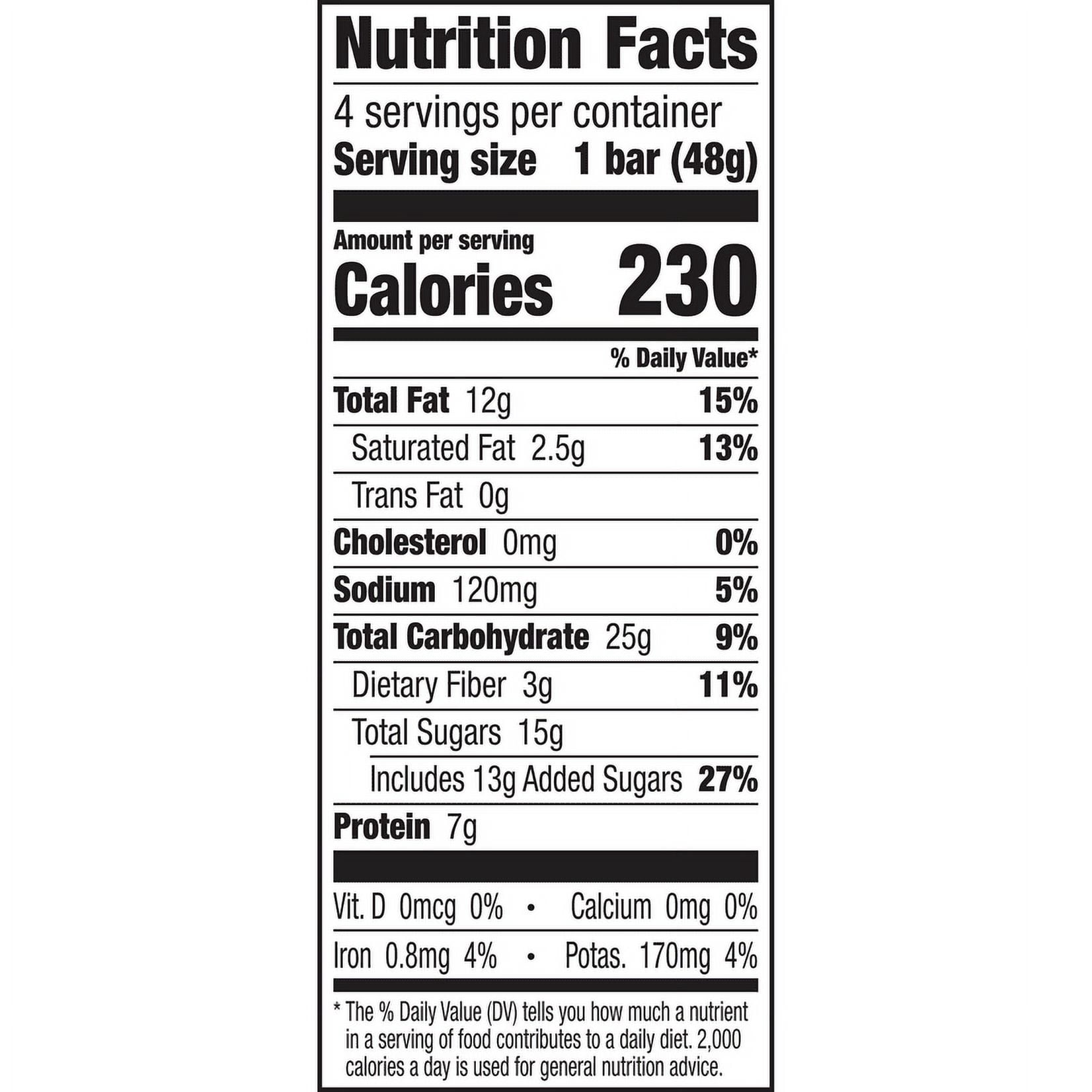 Nature Valley Packed Sustained Energy Bar, Peanut Butter and Cranberry, 4 ct