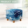 thumbnail image 3 of SCRAWLGOD Blue White Marble Print Stretch Ottoman Cover Slipcovers Square for Living Room Foot Stool Stretch Covers to Fit Ottoman Foot Rest, with Elastic Band, 3 of 7