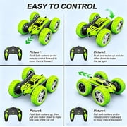 HNH Remote Control Stunt Car, 2.4GHz Double Sided RC Stunt Car, LED Wheel & Headlight 360°Flips Cars Toy Gift for 4-12 Year Old