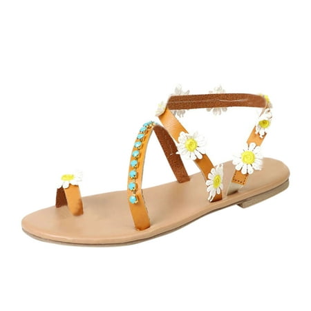 

Womens Casual Sandals Flower Decoration Sandals Flats Slip On Shoes Sandals Summer Open Toe Slide Sandals Comfortable Flats Flip-Flops Sandal Casual Platforms Wedge Sandals Heeled Sandals A39565