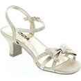 thumbnail image 7 of Soda Girls Girly-2 Metallic Glitter Open Toe Bow Slingback Small Block Heel Sandals, 7 of 7
