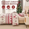 thumbnail image 7 of Smuge Christmas Duvet Cover Queen/Full Size Comforter Cover Reindeer Snowflake Red Stripe Quilt Case Soft Bedding Quilt Cover with 2 Pillow Shams, 7 of 7