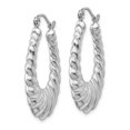 thumbnail image 2 of Real 14kt White Gold Polished Scalloped Hoop Earrings; for Adults and Teens; for Women and Men, 2 of 3