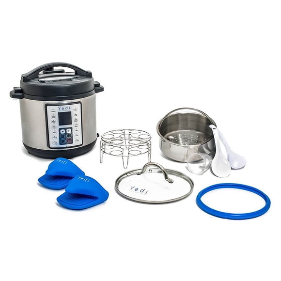 Yedi Houseware 9 in 1 6 Quart Stainless Steel Multi Pressure Cooker, Silver