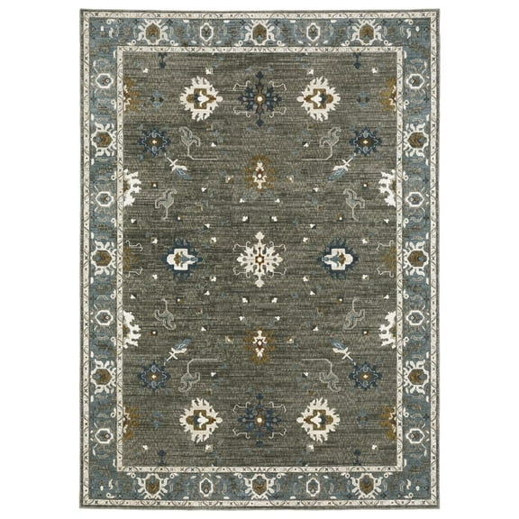 Oriental Weavers Ellington Area Rug - ELL09 - 2'3" x 7'6" - in Blue/ Multi - Vintage Inspired, Stain Resistant, Family and Pet Friendly , Entryway, Hallway Runner Rug