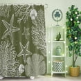 thumbnail image 2 of Shower Curtain, Green Ocean Abstract Starfish Waterproof Shower Curtain Set with Hooks for Bathroom Showers,Stalls and Bathtubs,36x72In Seaside Coral Shell, 2 of 9