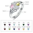 thumbnail image 2 of Personalized Names Infinity Promise Rings for Women 925 Sterling Silver Heart Rings with 2 Simulated Birthstones, 2 of 5