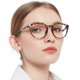 thumbnail image 1 of MARE AZZURO Gafas de Lectura Mujer Lector Redondo 0 100 125 150 175 200 225 250 275 300 350 400 500 600 (Leopardo 1.25), 1 of 1