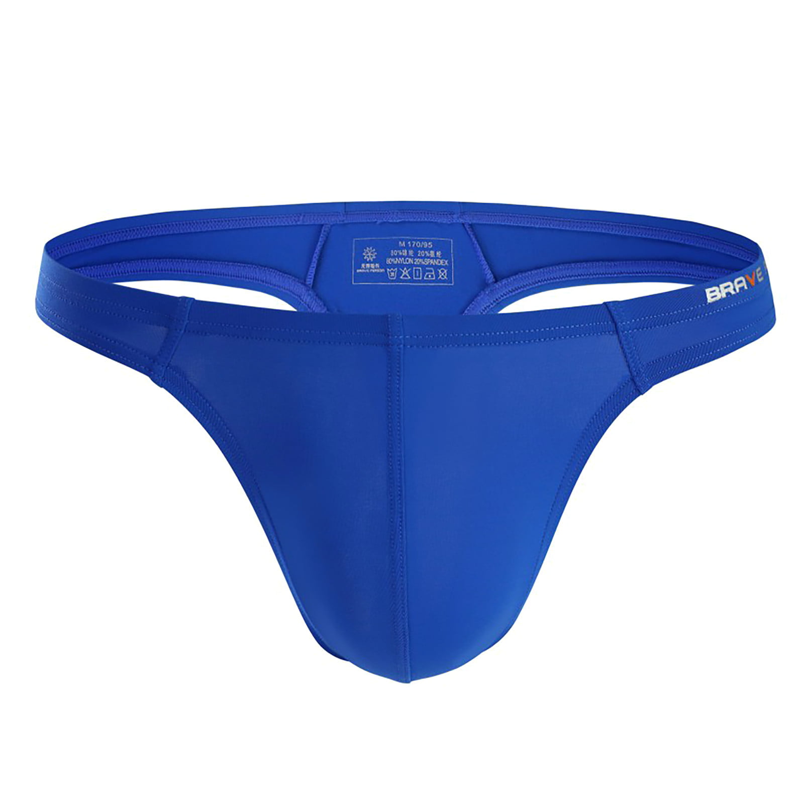 EHTMSAK Men's Stretch Trunk Underwear Classic Underwear Nylon Briefs Blue L  