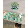 thumbnail image 4 of Hello Spring Dish Drying Mat for Kitchen Counter,Super Absorbent Quick Dry Coffee Bar Mat Pad Diatomaceous Sink Mat Non Slip Dish Drainer Mat 16x24 Watercolor Spring Floral Succulents Green Striped, 4 of 6