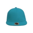 thumbnail image 2 of Top Headwear Plain Flat Bill Fitted Hat, Turquoise 6 7/8, 2 of 4