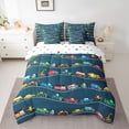 thumbnail image 2 of Castle Fairy Kids Teens Boys Kawaii Car Bedding Comforter Set 7 Pieces,Transportation Theme Full Bedding Set Lightweight,Construction Vehicles Fitted Sheet Flat Sheet,Lightweight Room Decor, 2 of 8