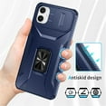 thumbnail image 6 of For Samsung Galaxy A05 Slim Fit Shockproof Hybrid with Slide Camera Cover & Rotated Ring Kickstand, [Military-Grade] Phone Case For Samsung Galaxy A05 6.7",Blue,For Galaxy A05, 6 of 8