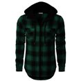 thumbnail image 2 of H2H Mens Casual Hoodie Zip up Jackets Check Patterned Long Sleeve with Front Pockets GREEN US XL/Asia 2XL (CMOJA117), 2 of 6