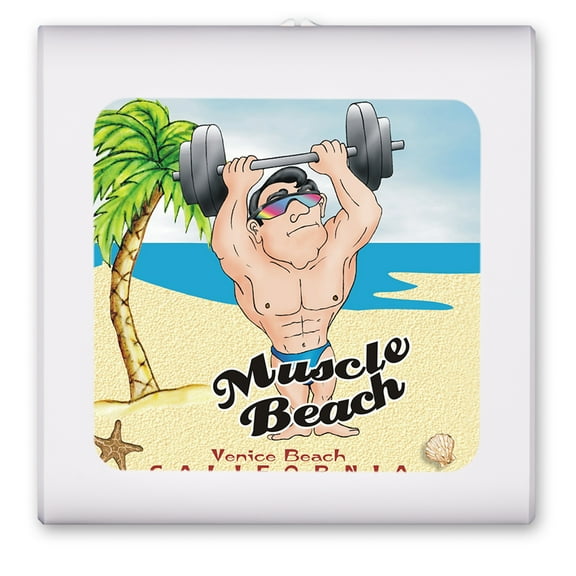 Plug in Dimmable LED Night Light with Dusk to Dawn Auto Sensor, Adjustable Brightness, Warm Light, Auto On/Off Nightlight for Bathroom, Hallway, Nursery, Bedrooms - Muscle Beach