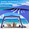 thumbnail image 4 of Beach Cabana, 8'×8' Large Beach Canopy with Side Wall, UPF 50+ Protection Easy Setup Beach Tent Sun Shelter, 4 of 9
