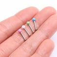thumbnail image 3 of 4 Pcs of Assorted Fire Opal Ball Top Internally Threaded Labret Flat Back Stud Package, 3 of 4