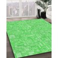 thumbnail image 3 of Ahgly Tapis Rond Lavable en Machine Intérieur Transitionnel Vert Néon, 4 Pieds Rond, 3 of 7